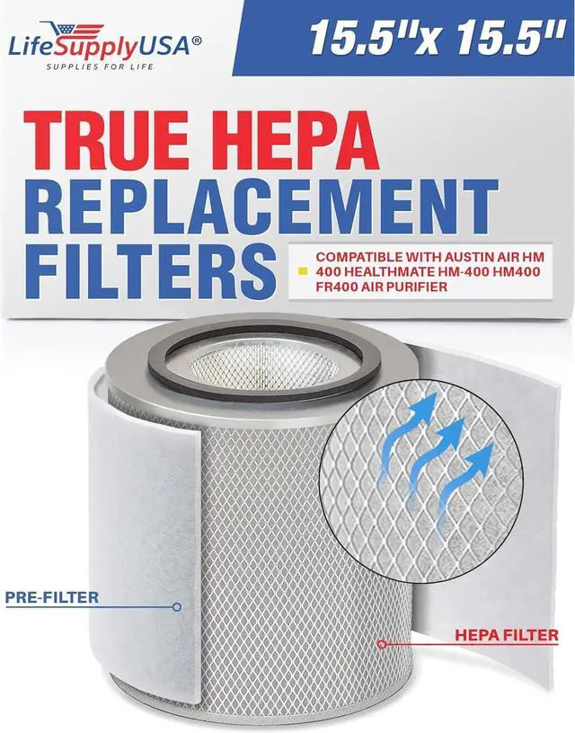 Alt view image 3 of 3 - Replacement Filter for Austin Air HM 400 HealthMate HM-400 HM400 FR400