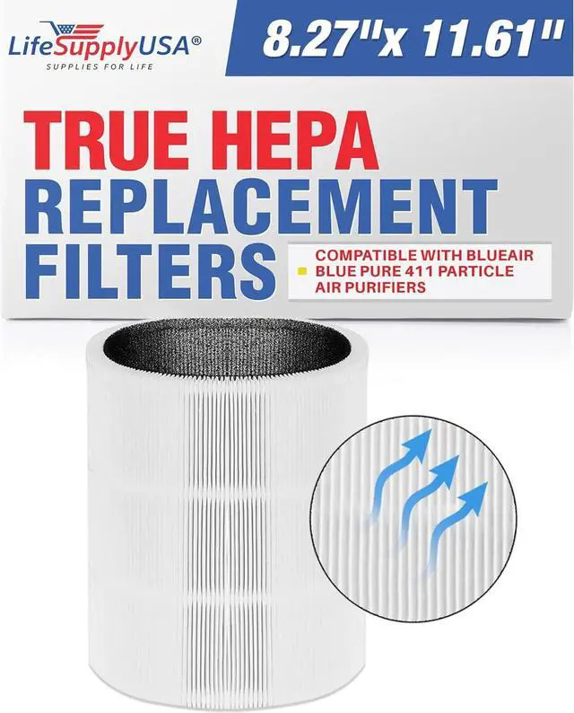 Alt view image 3 of 3 - Replacement Collapsible Particle Carbon Filter fits Blueair Blue Pure 411 Air Cleaner Purifier
