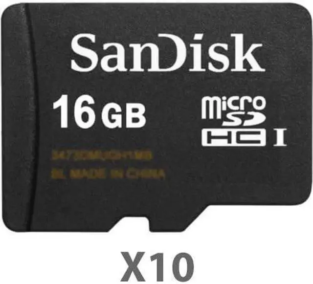 Main image of SanDisk Kit of Qty 10 x Sandisk 16GB mSDHC SDSDQAB-016G Card