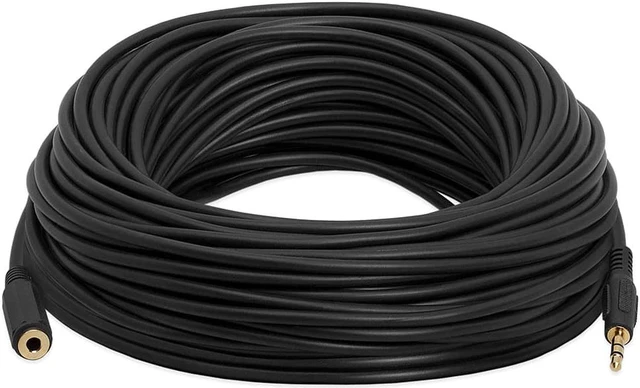 Alt view image 2 of 7 - Cmple - Headphone Extension Cable 75 ft 3.5mm AUX Extension Cord Male to Female Stereo Audio Adapter Cable, 1/8 TRS Aux Extender Cable - Black