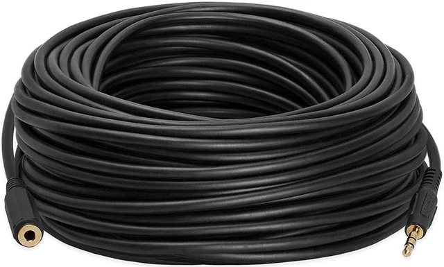 Alt view image 2 of 7 - Cmple - Headphone Extension Cable 100 ft 3.5mm AUX Extension Cord Male to Female Stereo Audio Adapter Cable, 1/8 TRS Aux Extender Cable - Black