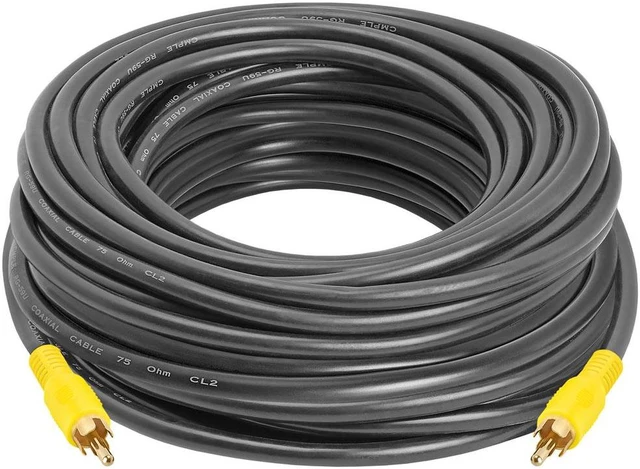 Alt view image 2 of 3 - Cmple - 1-RCA Composite Video / Subwoofer / Coax / S/PDIF Patch Cable -50ft