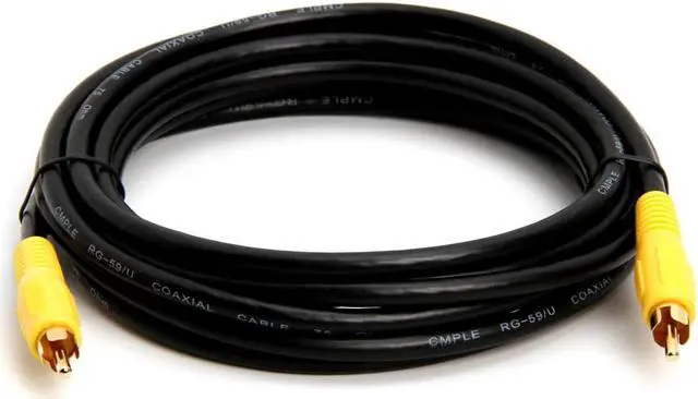 Alt view image 2 of 3 - Cmple - 12FT RCA Subwoofer Cable (1 RCA Male to 1 RCA Male Composite Audio/Video Cord) S/PDIF Coaxial Cable, Digital Aud