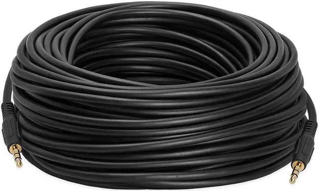 Alt view image 2 of 8 - Cmple - 3.5mm Aux Audio Cable Stereo 100 ft AUX Cable Male to Male Speaker Cable Auxiliary Cord Adapter for Car, Phone, Headphones - Black