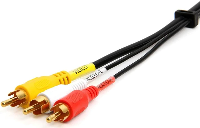 Alt view image 3 of 5 - Cmple - 3-Male RCA to 3-Male RCA Composite Video Audio A/V AV Cable Gold Plated - 6 Feet