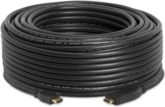 Alt view image 2 of 6 - Cmple - Active High Speed HDMI Cable 130 FT - Directional 4K HDMI Cord with Built-in Equalizer 18Gbps 4K 60Hz, Ethernet, 2160p, 3D, HDR (ARC) Audio Return Channel, Ultra HD (UHD) - 130 Feet, Black
