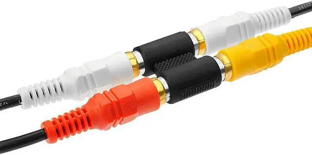 Alt view image 3 of 4 - Cmple – 2-RCA Jack to 2-RCA Jack Coupler - Dual Female to Female RCA Joiner Adapter – Dual RCA AV Cable Connector