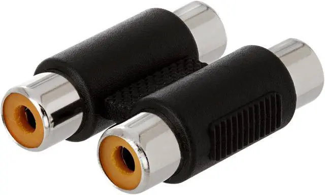 Alt view image 2 of 4 - Cmple – 2-RCA Jack to 2-RCA Jack Coupler - Dual Female to Female RCA Joiner Adapter – Dual RCA AV Cable Connector
