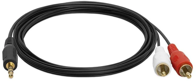 Alt view image 2 of 7 - Cmple - 3.5mm to RCA Cable 12ft RCA to AUX Cord Adapter 2 RCA Y Splitter Stereo Audio Auxiliary Cord 1/8 to RCA Male to Male for Speakers, Headphones, Home Audio System, Home Theater