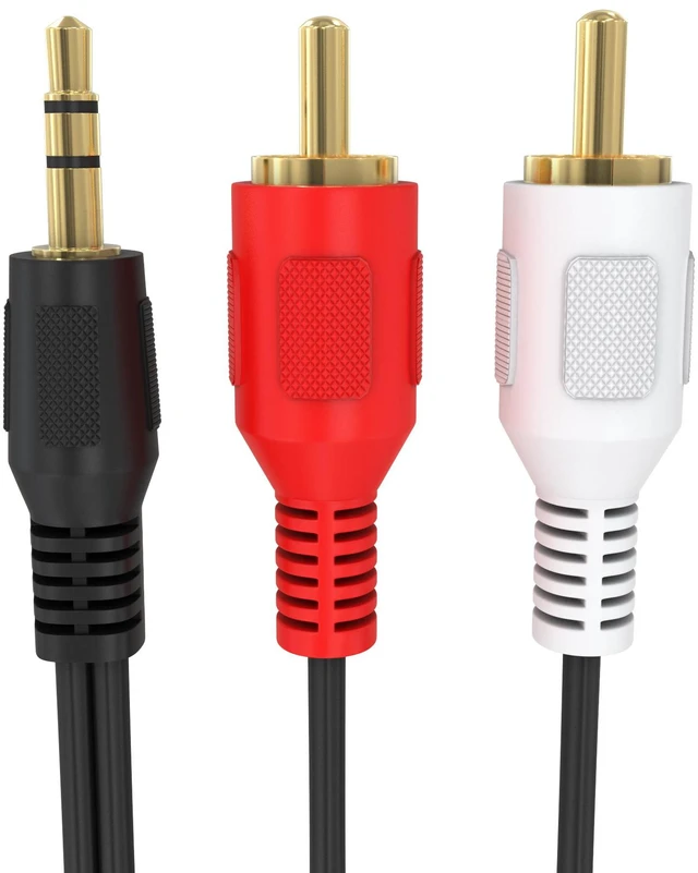 Alt view image 6 of 7 - Cmple - 3.5mm to RCA Cable 12ft RCA to AUX Cord Adapter 2 RCA Y Splitter Stereo Audio Auxiliary Cord 1/8 to RCA Male to Male for Speakers, Headphones, Home Audio System, Home Theater