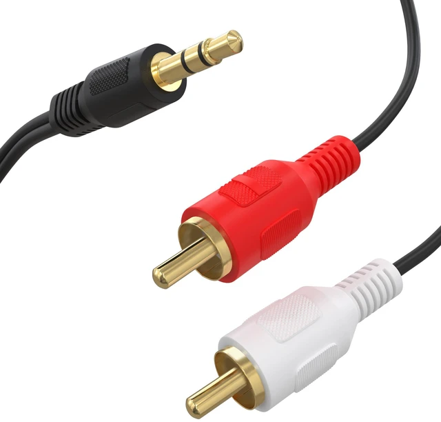Alt view image 7 of 7 - Cmple - 3.5mm to RCA Cable 12ft RCA to AUX Cord Adapter 2 RCA Y Splitter Stereo Audio Auxiliary Cord 1/8 to RCA Male to Male for Speakers, Headphones, Home Audio System, Home Theater