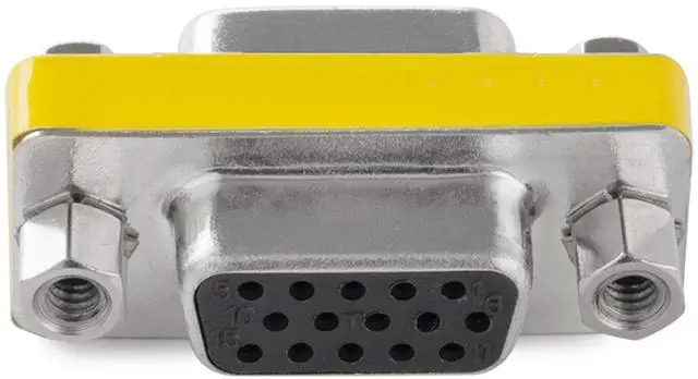Alt view image 4 of 4 - Cmple - 15-Pin VGA Female to Female Adapter, HD15 F/F SVGA Mini Gender Changer Coupler for Monitor, Projector, PC