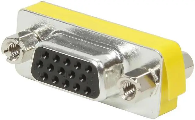 Main image of Cmple - 15-Pin VGA Female to Female Adapter, HD15 F/F SVGA Mini Gender Changer Coupler for Monitor, Projector, PC