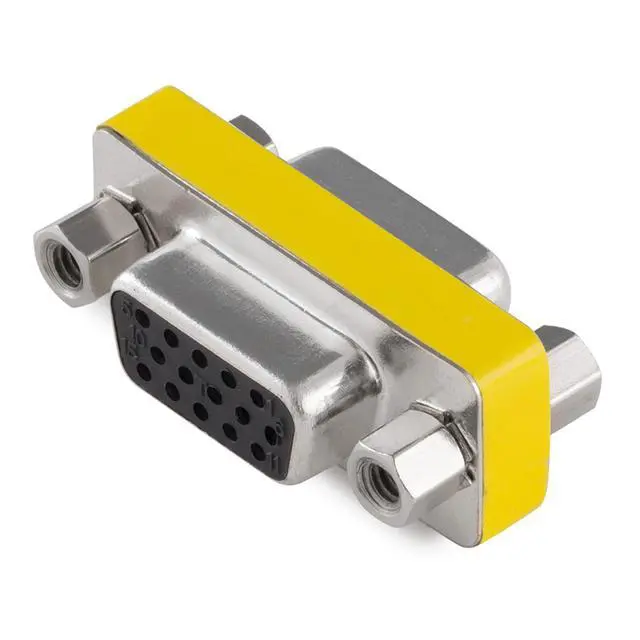 Alt view image 3 of 4 - Cmple - 15-Pin VGA Female to Female Adapter, HD15 F/F SVGA Mini Gender Changer Coupler for Monitor, Projector, PC
