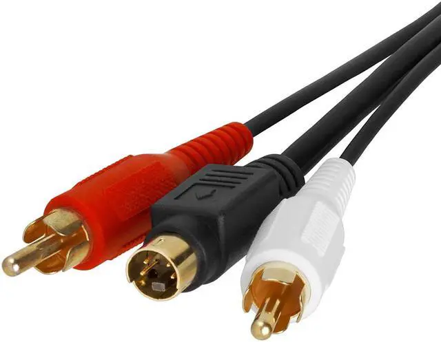 Alt view image 3 of 3 - Cmple - S-Video & 2-RCA Audio Cables Combo 4 Pin SVideo Male Cord, Gold Plated - 75 Feet