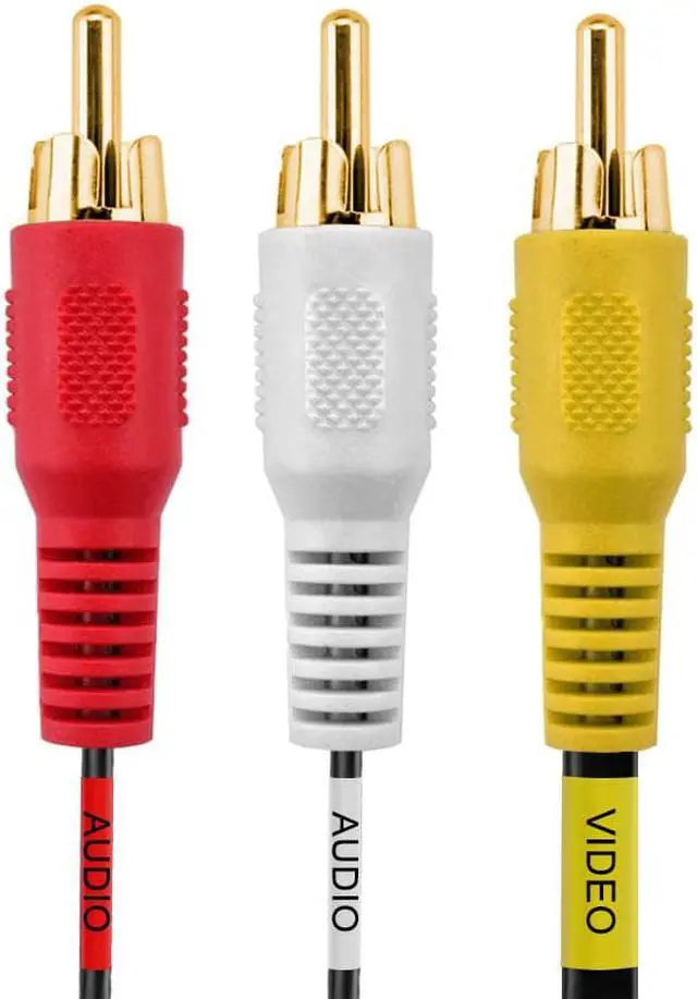 Alt view image 4 of 5 - Cmple - 3-RCA Composite Video Audio A/V AV Cable GOLD -12 ft