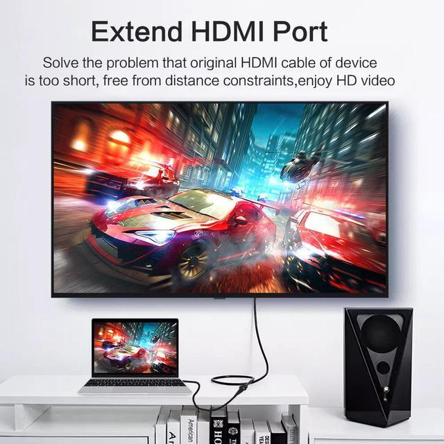 Alt view image 4 of 7 - Cmple - [2 PACK] 6 Feet HDMI Extension Cable, 4K HDMI Extender Male to Female Cord for Nintendo Switch, Xbox One S 360, PS5, PS4, Roku TV Stick, Blu-Ray Player, Google Chromecast, Laptop