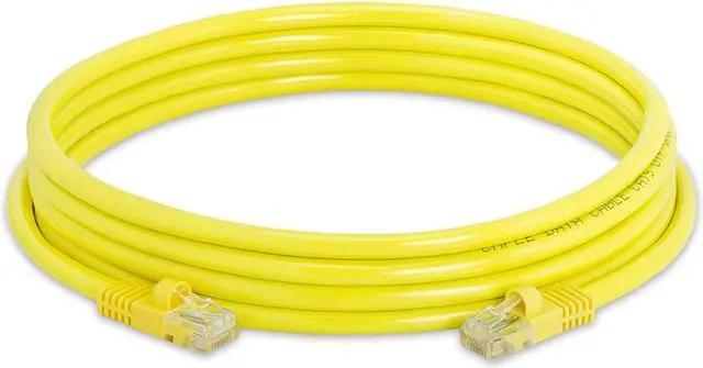 Alt view image 2 of 7 - Cmple - [5 PACK] 10 Feet Cat5e Cable, Ethernet Patch Cord, Yellow Cat5 Wire for Fast Internet, RJ45 Connectors, LAN Network Internet Cord, Modem Router Cable