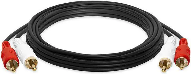 Alt view image 2 of 6 - Cmple - 2 RCA to 2 RCA Cables 6ft, Male to Male RCA Cable Stereo Audio Speaker Cable RCA Red and White Cables Double RCA Subwoofer Cable for Car Stereo, Marine Audio, Audio Mixer, Amplifier - Black