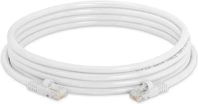 Alt view image 2 of 7 - Cmple - [10 PACK] 10 Feet Cat5 Patch Cord, Ethernet Cable with RJ-45 Connectors,  1 Gigabit Cat5e UTP Wire, Category 5e Computer LAN Network Cord - White
