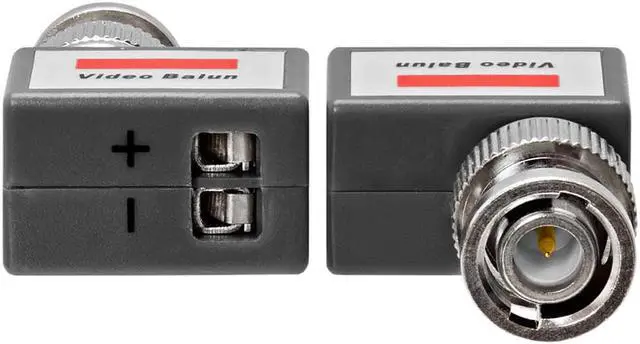 Alt view image 2 of 2 - CMPLE CCTV Coax BNC Video & Power Balun Transceiver to CAT5 RIGHT ANGLE