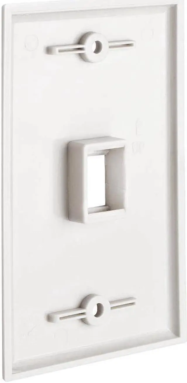 Alt view image 2 of 7 - Cmple - 1 Port Keystone Wall Plate 1 Gang Wall Plate with Standard Size Ethernet Wall Plate Keystone Jack Insert Wall Plates - White