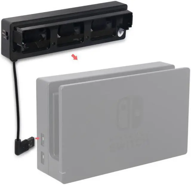 Alt view image 4 of 7 - OSTENT Three Fans Cooler Cooling Fan Dock for Nintendo Switch Console