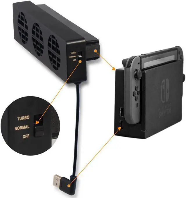 Alt view image 6 of 7 - OSTENT Three Fans Cooler Cooling Fan Dock for Nintendo Switch Console