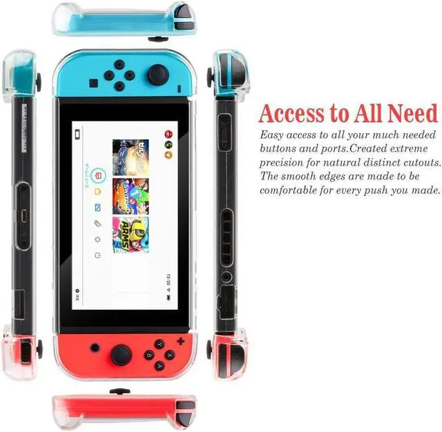Alt view image 3 of 7 - Crystal Clear Protective Case Cover Storage Shell for Nintendo Switch Console
