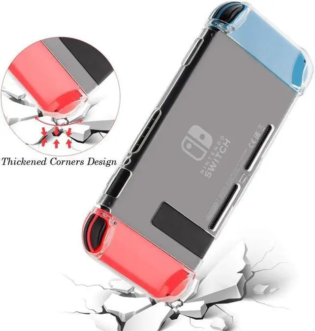 Alt view image 6 of 7 - Crystal Clear Protective Case Cover Storage Shell for Nintendo Switch Console