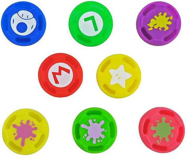Main image of OSTENT 8 x Super Mario Analog Stick Joystick Grip Caps for Nintendo Switch Joy-Con Controller