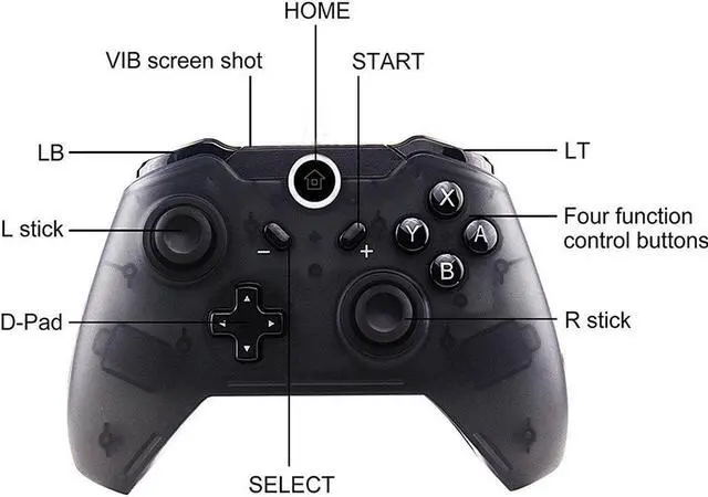 Alt view image 7 of 7 - OSTENT Wireless Bluetooth Remote Pro Controller Gamepad Joystick for Nintendo Switch Console