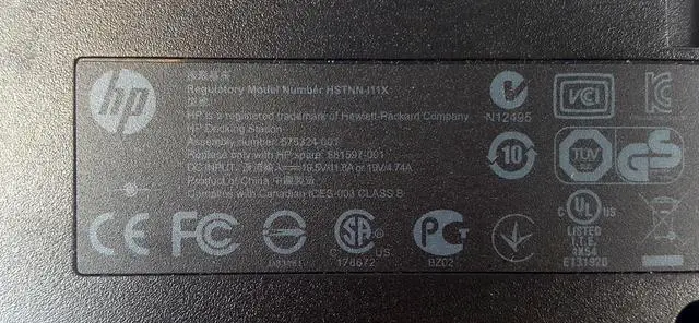 Alt view image 3 of 8 - HP 581597-001 DOCKING STATION 90 WATT