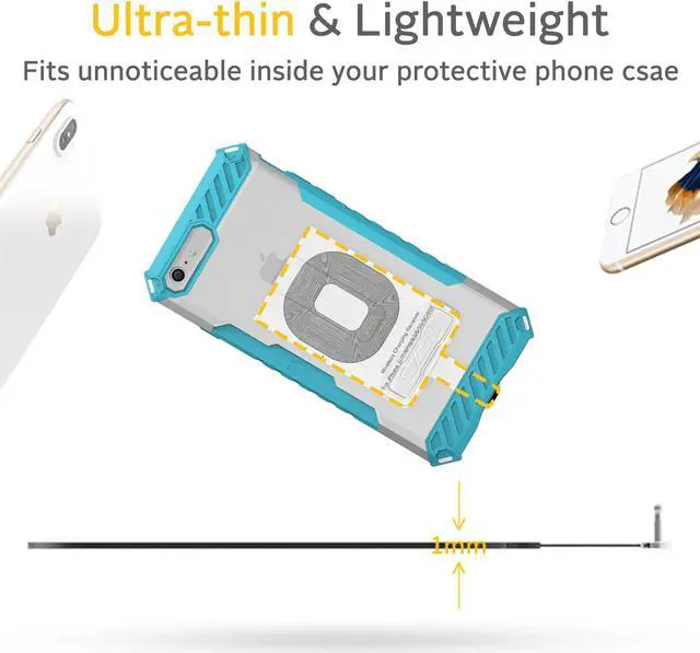 Alt view image 4 of 6 - QI WIRELESS CHARGER RECEIVER ADAPTER STICKER FOR APPLE iPHONE 6 6s 7 PLUS 5 5s