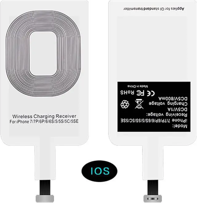 Alt view image 2 of 6 - QI WIRELESS CHARGER RECEIVER ADAPTER STICKER FOR APPLE iPHONE 6 6s 7 PLUS 5 5s