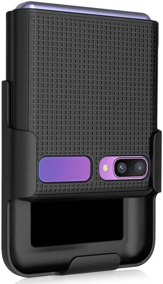 Alt view image 3 of 7 - Black Case Cover and Belt Clip Holster Combo for Samsung Galaxy Z Flip 5G Phone