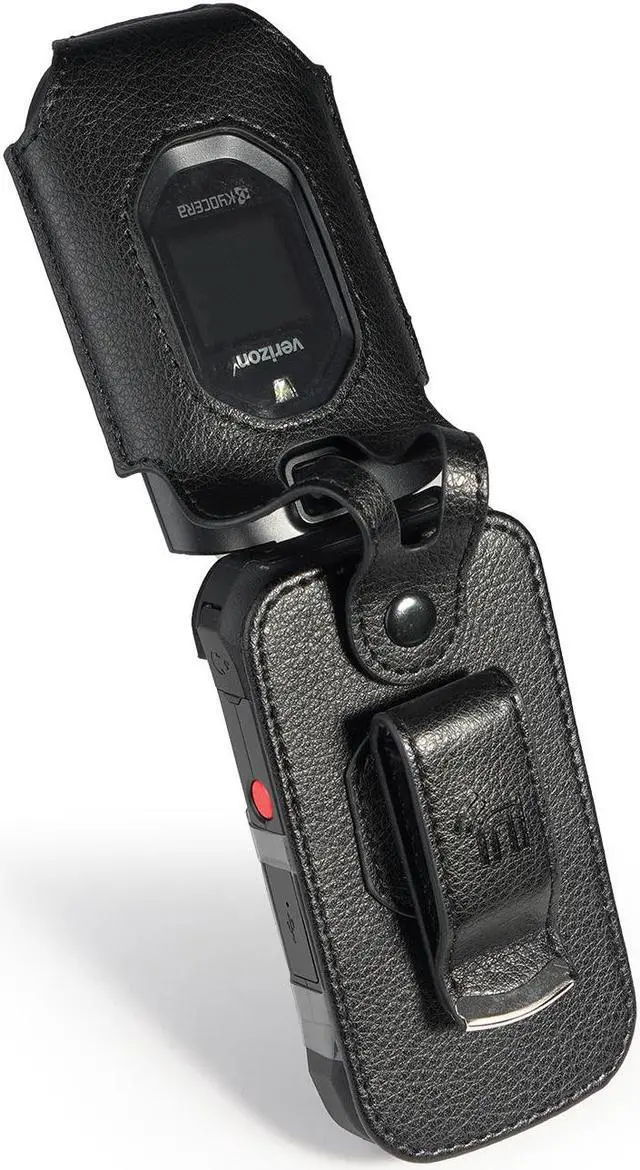 Alt view image 5 of 7 - Black Leather Case Belt Clip for Kyocera DuraXV Extreme DuraXE Epic DuraXA EQUIP