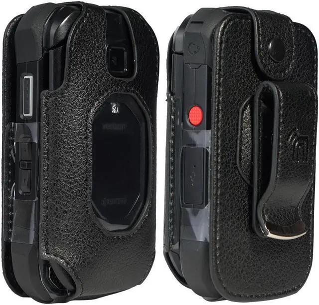 Alt view image 2 of 7 - Black Leather Case Belt Clip for Kyocera DuraXV Extreme DuraXE Epic DuraXA EQUIP