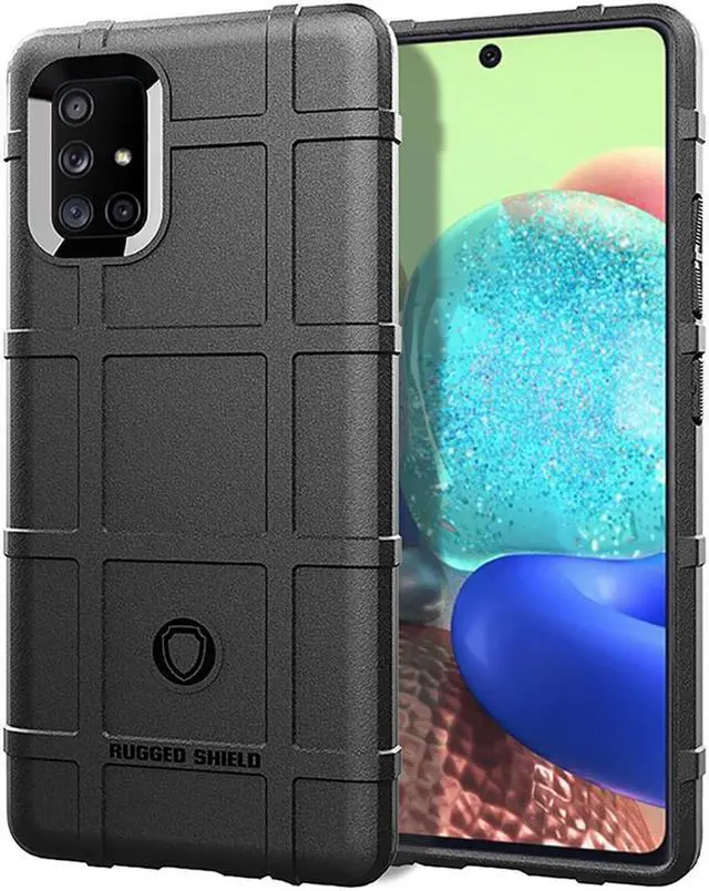 Main image of Black Tactical Rugged Shield Case Flexible Matte Cover for Samsung Galaxy A71 5G