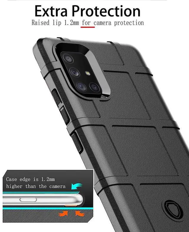 Alt view image 3 of 7 - Black Tactical Rugged Shield Case Flexible Matte Cover for Samsung Galaxy A71 5G