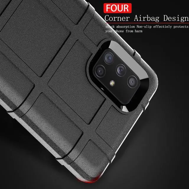 Alt view image 5 of 7 - Black Tactical Rugged Shield Case Flexible Matte Cover for Samsung Galaxy A71 5G