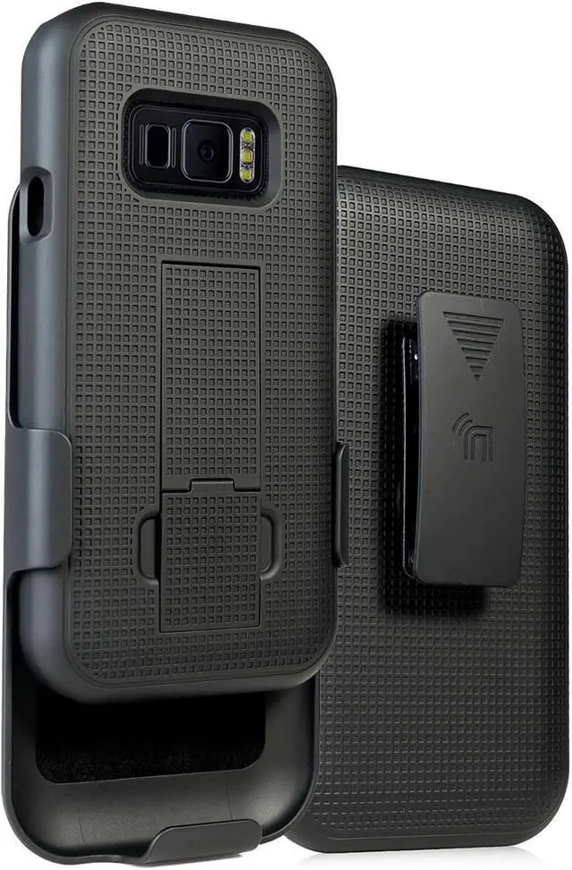Black Hard Case Cover and Belt Clip Holster for Samsung Galaxy