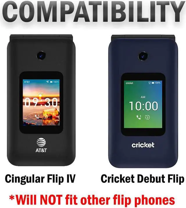 Alt view image 7 of 7 - Black Vegan Leather Case Belt Clip for Cingular Flip IV 4, Cricket Debut Phone