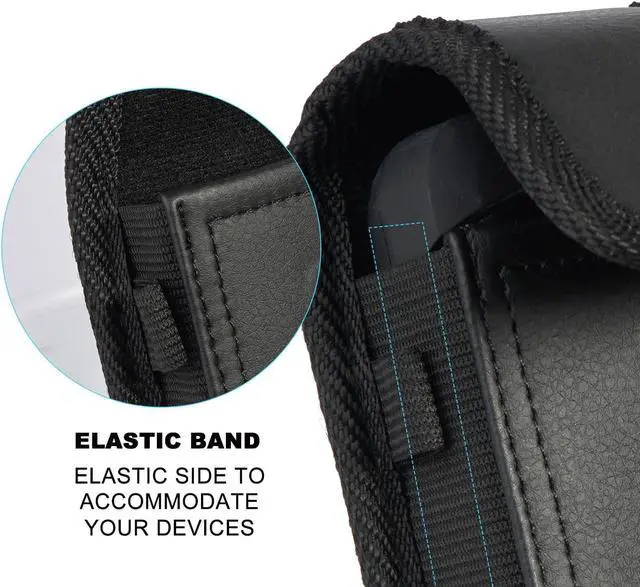 Alt view image 3 of 7 - Black Leather Case Pouch Metal Belt Clip for HMD Barbie Flip Phone, Nokia 2660