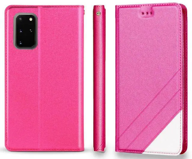 Alt view image 2 of 7 - Pink Wallet Case Stand Card Slot Cover Wrist Strap for Samsung Galaxy Note 20