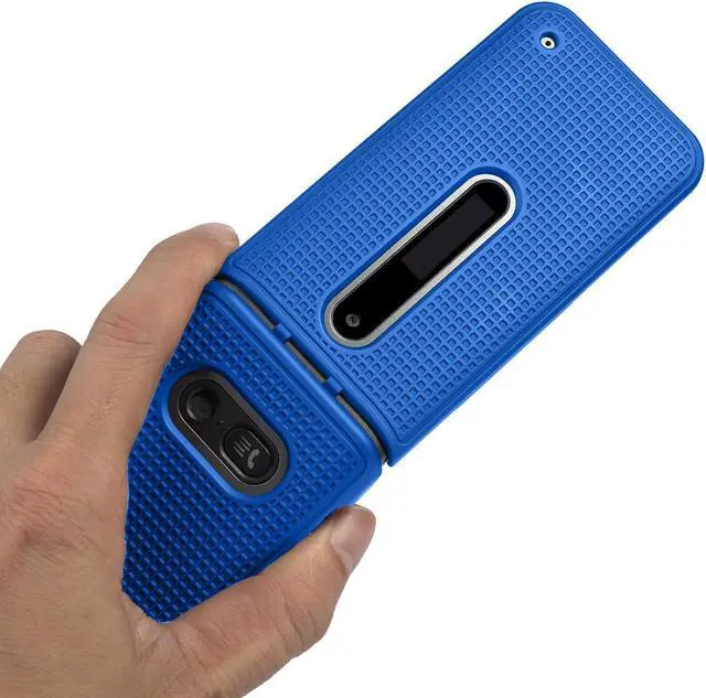 Alt view image 5 of 7 - Cobalt Blue Hard Case Cover and Belt Clip for LG Wine 2 LTE Flip Phone (LM-Y120)