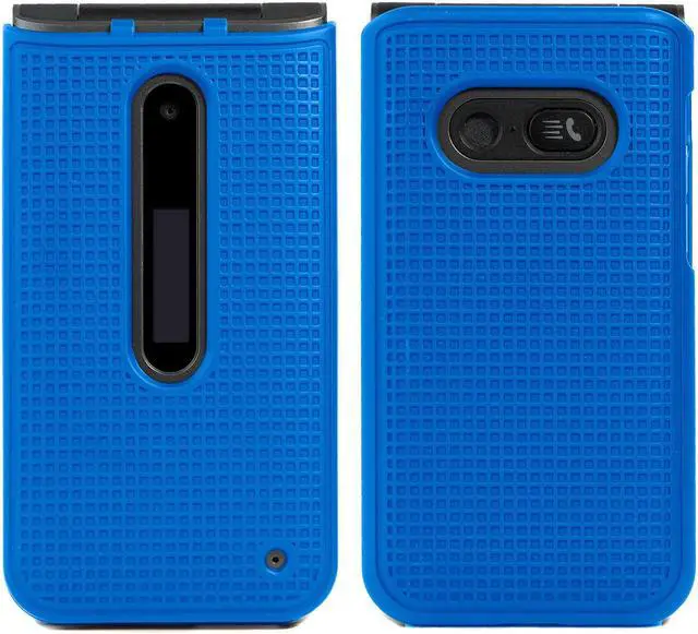 Alt view image 4 of 7 - Cobalt Blue Hard Case Cover and Belt Clip for LG Wine 2 LTE Flip Phone (LM-Y120)