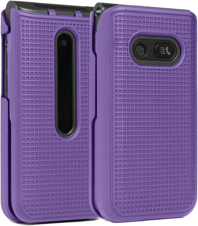 Main image of Purple Grid Case Cover Slim Hard Shell for LG Classic Flip Phone (L125DL)