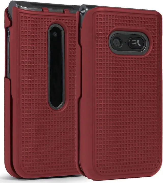 Main image of Red Grid Case Slim Hard Shell Cover for LG Wine 2 LTE Flip Phone (LM-Y120)