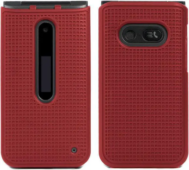 Alt view image 4 of 7 - Red Hard Case Cover and Belt Clip Holster for LG Classic Flip Phone (L125DL)